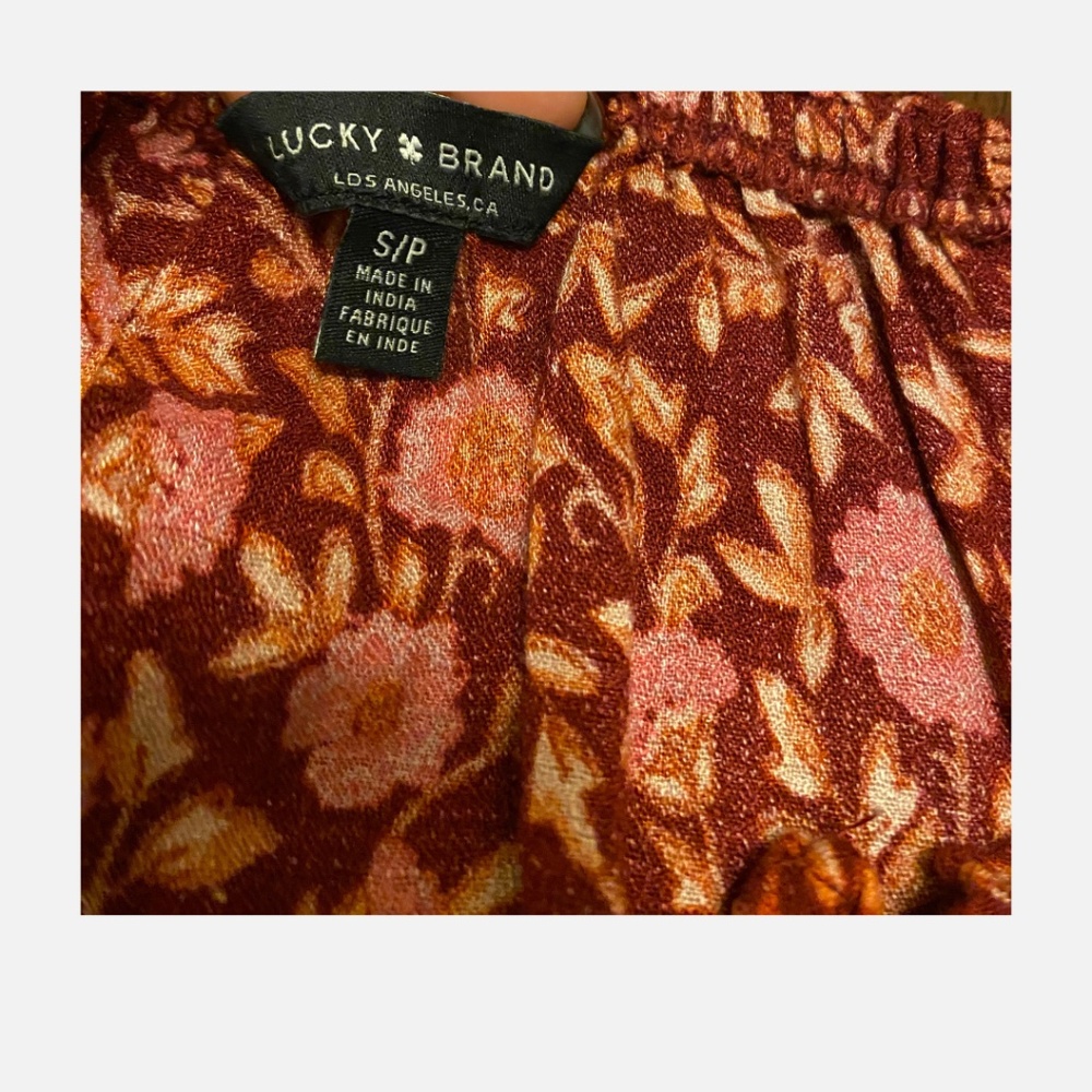 Lucky Red Pink Floral Button Blouse - Picture 4 of 5